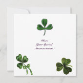 ST. PATRICK'S DAY FEESTJE klaver wit groen Kaart (Achterkant)