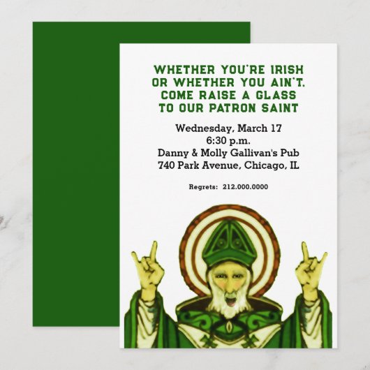 St. Patrick's Day-feestuitnodiging Kaart (Voorkant / Achterkant)