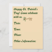 St. Patricks Day-feestuitnodiging Kaart (Achterkant)