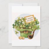 St. Patrick's Day-feestuitnodiging met Lucky Kaart (Achterkant)