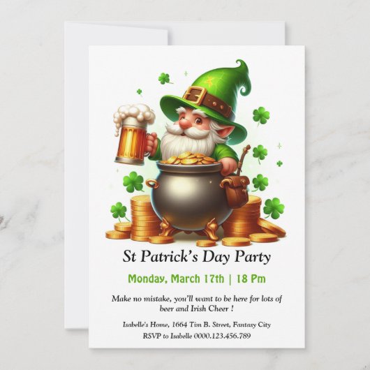 St. Patrick's Day-feestuitnodiging – Veel bier Kaart (Voorkant)