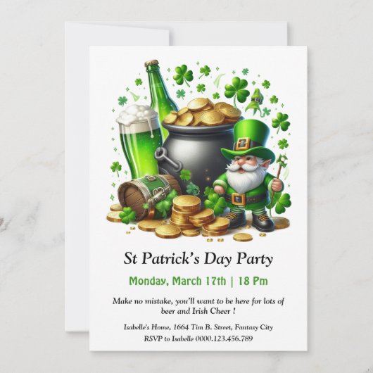 St. Patrick's Day-feestuitnodiging – Veel bier Kaart (Voorkant)