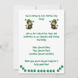 St. Patrick's Day-feestuitnodiging – Voor kattelie Kaart