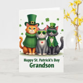 St Patricks Day Felines Glitter Card Kaart (Gele Bloem)