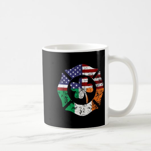 St Patrick's Day Fireman Gift Proud Firefighter Qu Koffiemok (Rechts)