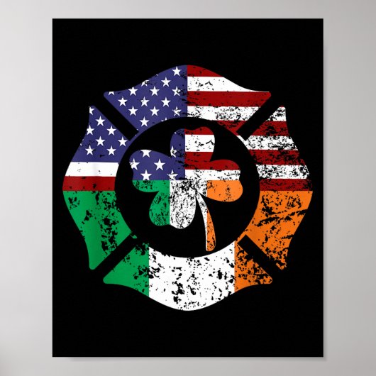 St Patrick's Day Fireman Gift Proud Firefighter Qu Poster (Voorkant)