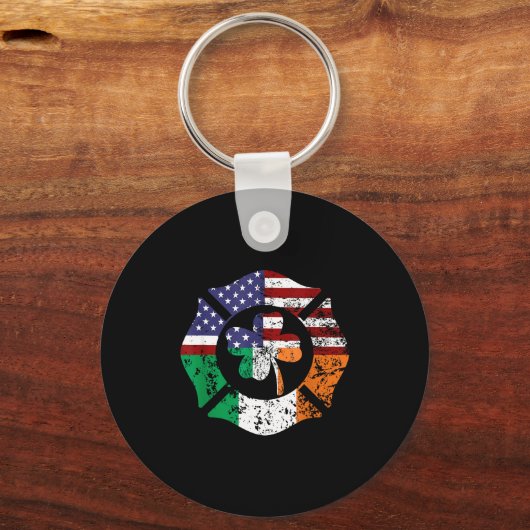 St Patrick's Day Fireman Gift Proud Firefighter Qu Sleutelhanger (Voorkant)