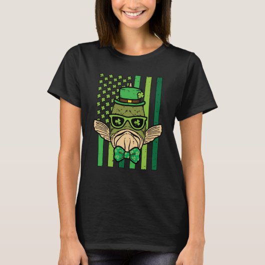 St Patricks Day Fish US Flag Saint Pattys Paddys M T-shirt (Voorkant)