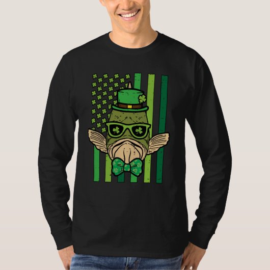 St Patricks Day Fish US Flag Saint Pattys Paddys M T-shirt (Voorkant)