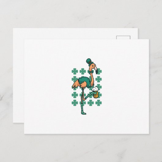 St. Patrick's Day Flamingo Briefkaart (Voorkant / Achterkant)