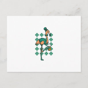 St. Patrick's Day Flamingo Briefkaart