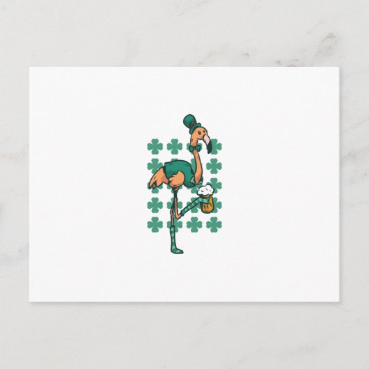 St. Patrick's Day Flamingo Briefkaart (Voorkant)