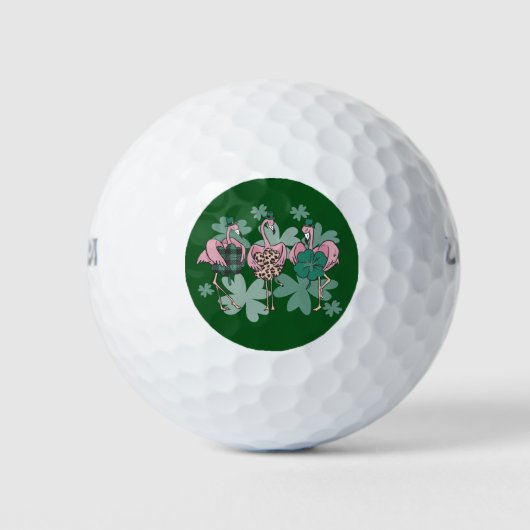 St. Patrick's Day Flamingo Golfballen (Voorkant)