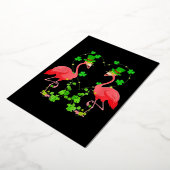 St Patrick's Day Flamingo Shamrock Heart Folie Feestdagenkaart (Gedraaid)