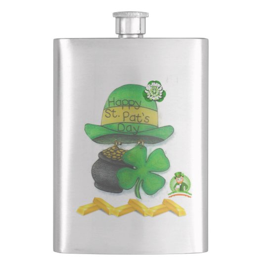St. Patrick's Day Flask Flacon (Voorkant)