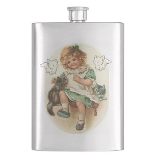 St. Patrick's Day Flask kitten Flacon