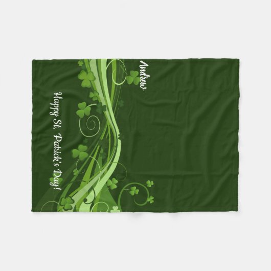 St Patricks Day Fleece Lap Deken voor Rolstoel (Voorkant (Horizontaal))
