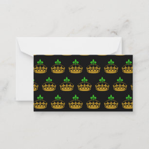 St. Patrick's Day Fleur De Lis Kroon Koninklijk Ke Notitiekaartje