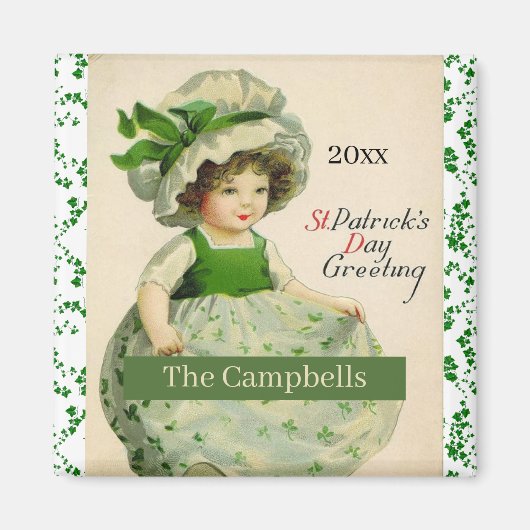 St. Patrick's Day Floral Paper Magnet (Voorkant)