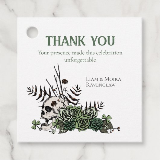 St. Patrick's Day Floral Skull & Clovers Bedankt Bedankjes Labels (Voorkant)