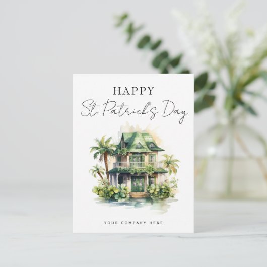 St. Patrick's Day Florida House Realty Marketing Feestdagenkaart (Staand voorkant)