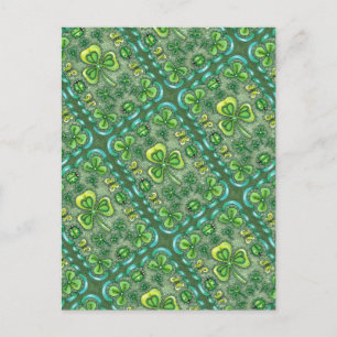 ST. PATRICK'S DAY FOLK ART SHAMROCKS N' LADYBUGS BRIEFKAART