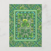 ST. PATRICK'S DAY FOLK ART SHAMROCKS N' LADYBUGS BRIEFKAART (Voorkant)