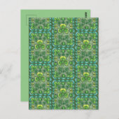 ST. PATRICK'S DAY FOLK ART SHAMROCKS N' LADYBUGS BRIEFKAART (Voorkant / Achterkant)