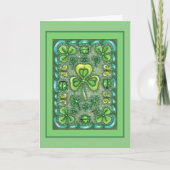   ST. PATRICK'S DAY FOLK ART SHAMROCKS N'LADYBUGS FEESTDAGEN KAART (Voorkant)