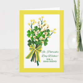 St. Patrick's Day for Friend with Shamrock Bouquet Kaart