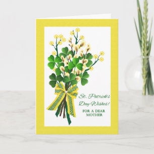 St. Patrick's Day for Moeder met Shamrock Bouquet Kaart