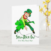 St. Patrick's Day for My Rock Star with Leprechaun Kaart (Gele Bloem)