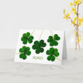 St. Patrick's Day for Partner, XOXO Shamrocks Kaart (Gele Bloem)