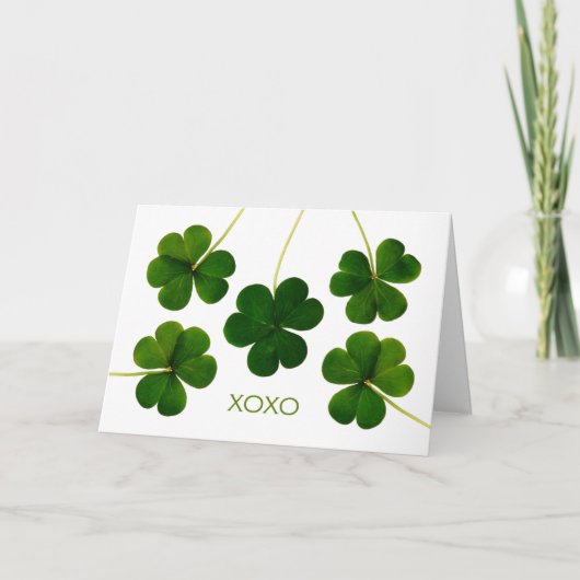 St. Patrick's Day for Partner, XOXO Shamrocks Kaart (Voorkant)