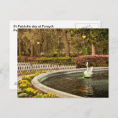 St Patrick's Day - Forsyth Fountain, Savannah, GA Briefkaart (Voorkant / Achterkant)