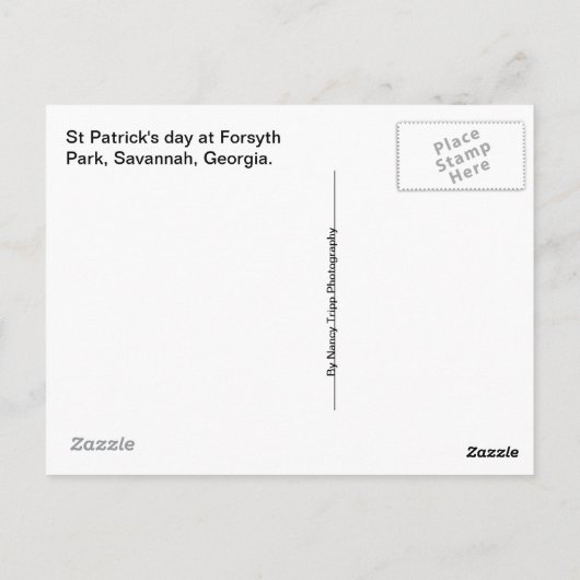St Patrick's Day - Forsyth Fountain, Savannah, GA Briefkaart (Achterkant)