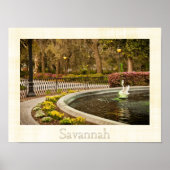 St Patrick's Day - Forsyth Fountain, Savannah, GA Poster (Voorkant)