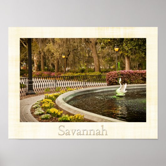 St Patrick's Day - Forsyth Fountain, Savannah, GA Poster (Voorkant)