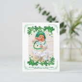 St Patrick's Day Foto Birth Aankondigingskaart (Staand voorkant)
