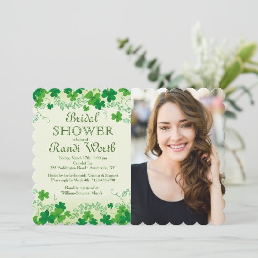 St. Patrick's Day Foto Uitnodiging (Staand voorkant)