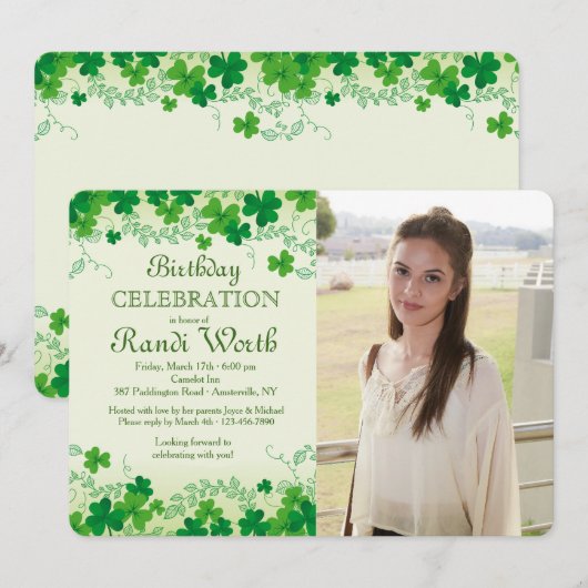 St. Patrick's Day foto-uitnodiging Kaart (Voorkant / Achterkant)