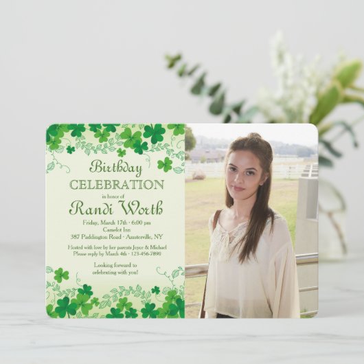 St. Patrick's Day foto-uitnodiging Kaart (Staand voorkant)