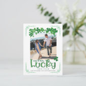 St Patrick's Day Foto Zwangerschap Aankondigingskaart (Staand voorkant)