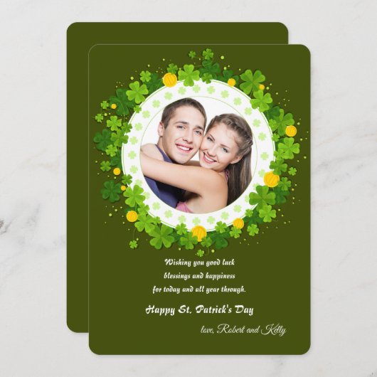 St. Patrick's Day Fotokaart Feestdagenkaart (Voorkant / Achterkant)