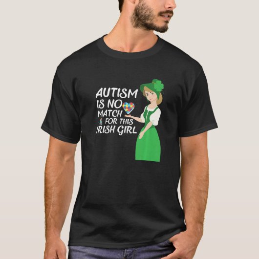 St Patricks Day Four Leaf C Irish Girl Autism Awar T-shirt (Voorkant)