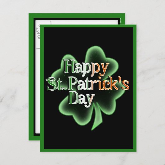 St. Patrick's Day Four Leaf Clover Feestdagenkaart (Voorkant / Achterkant)