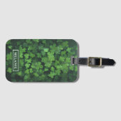 St. Patrick's Day Four-Leaf Clover gepersonaliseer Bagagelabel (Voorkant (horizontaal))