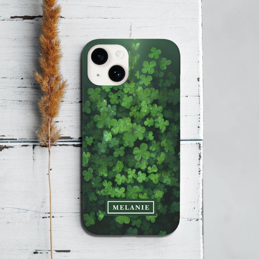 St. Patrick's Day Four-Leaf Clover gepersonaliseer Case-Mate iPhone Case