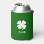 St Patricks Day Four Leaf Clover Green Iers bier Blikjeskoeler (Blikje Voorkant)