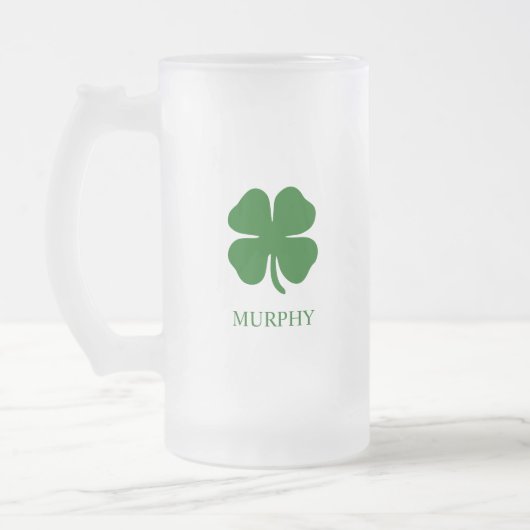 St Patricks Day Four Leaf Clover Green Irish Matglas Bierpul (Links)